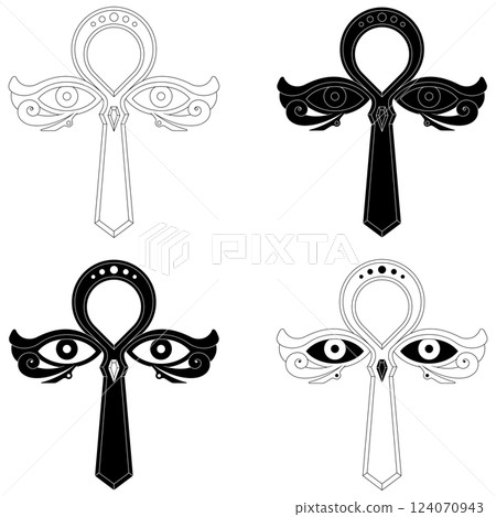 Ansate cross with eyes of Horus 124070943