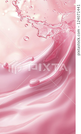 Pink beauty serum background AI image Pink beauty serum background AI image 124071441