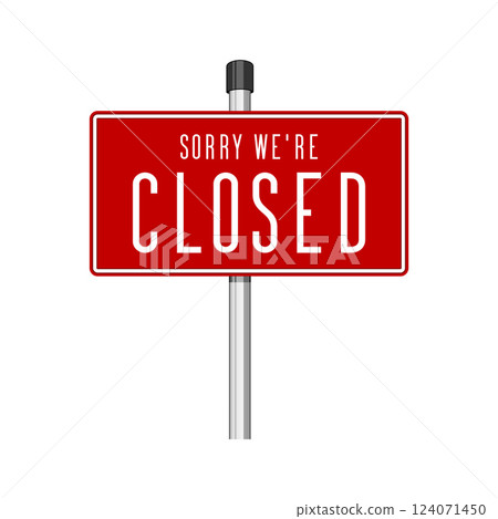 Closed Sign isolated on white background 124071450