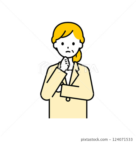 Upper body pose_simple senior office worker woman 10 124071533