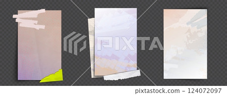 Punk poster layouts set on transparent background 124072097