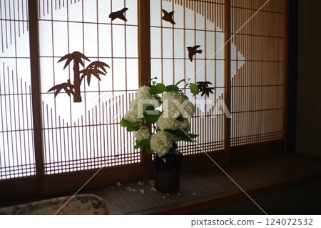 View of the Shoin study at the wealthy farmer's residence in Bihoku Hills Park 124072532