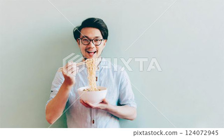 People eating ramen, meal, cooking, health, diet image 124072945
