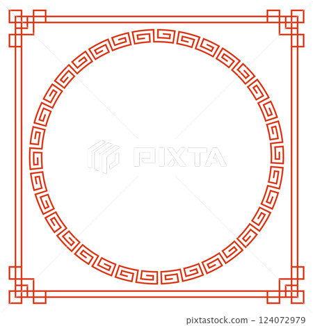 Square frame illustration with Chinese style design Square frame illustration with Chinese style design 124072979
