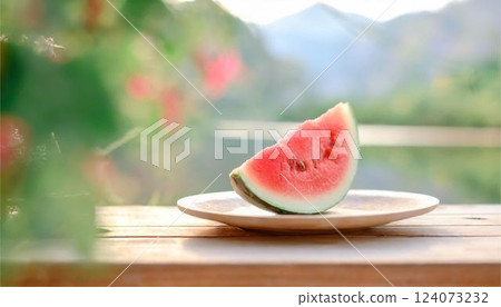 西瓜夏季水果圖像 124073232