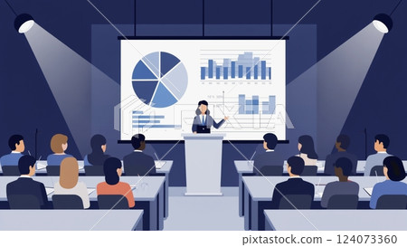 Data-driven business presentations that show the keys to success 124073360