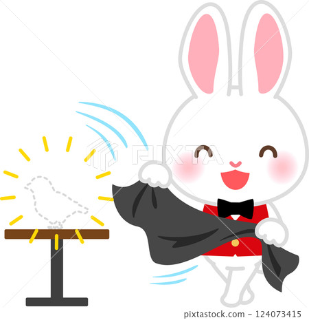 兔子魔術師表演消失魔術 兔子魔術師表演消失魔術 124073415