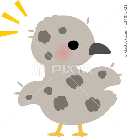 Downy grey baby bird 124073421