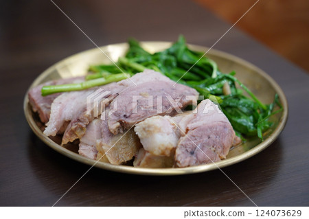 Korean style Boiled Pork Slices Korean style Boiled Pork Slices 124073629