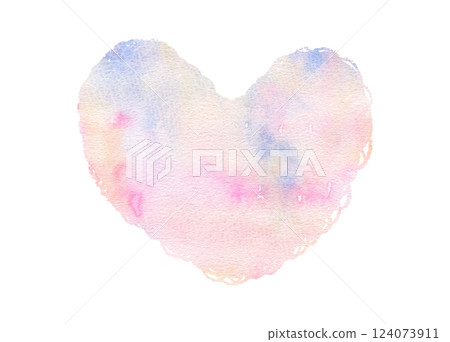 Cute heart watercolor texture Cute heart watercolor texture 124073911