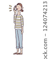 Illustration of a woman talking on a smartphone 124074213