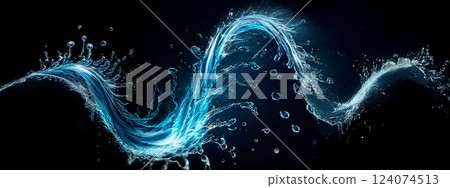 抽象背景與旋流藍色的水 抽象背景與旋流藍色的水 124074513