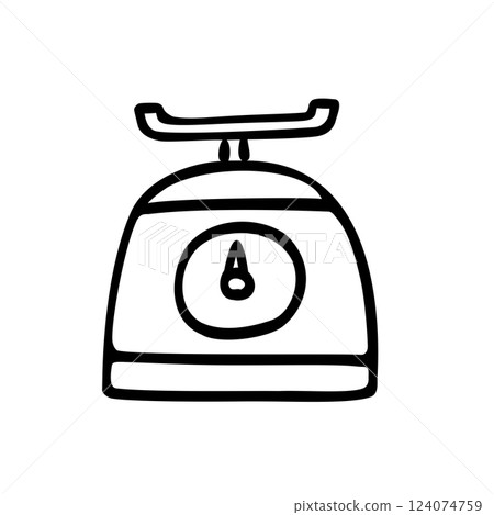 Illustration material of a simple weighing scale Illustration material of a simple weighing scale 124074759