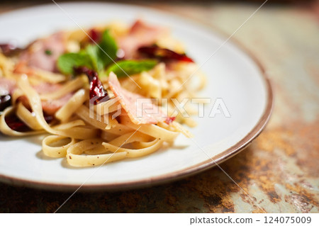 Pasta With Dried Chili And Bacon Pasta With Dried Chili And Bacon 124075009