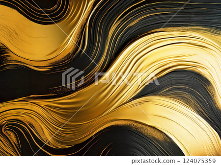 Abstract background with swirling golden waves 124075359