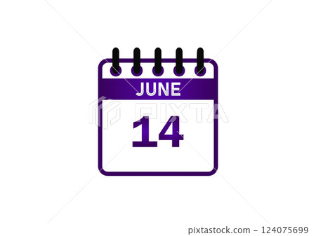 June 14 Calendar Icon 124075699