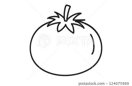 Tomato simple line drawing icon. Monochrome illustration of fresh vegetables Tomato simple line drawing icon. Monochrome illustration of fresh vegetables 124075989