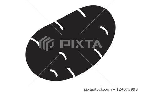 馬鈴薯的簡單線條畫圖示。 124075998