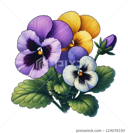 Beautiful pansy illustration 124076193