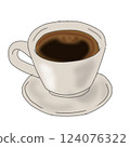 Black coffee in a white cup viewed from above 124076322