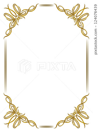 Vintage swirling frame. Retro decorative curling vignette. 124076439