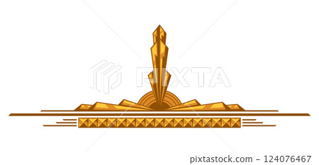 Decoration in art nouveau style. Decorative geometric element. Decoration in art nouveau style. Decorative geometric element. 124076467