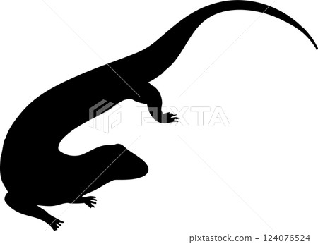 單色蜥蜴插畫素材 124076524