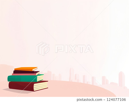 Stack of book , international library day 124077106