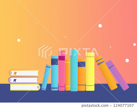 Stack of book , international library day 124077107