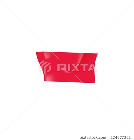 Pink horizontal sticky scotch tape, adhesive wrinkled piece, torn paper sticker, vector realistic torn glued duct tape Pink horizontal sticky scotch tape, adhesive wrinkled piece, torn paper sticker, vector realistic torn glued duct tape 124077291