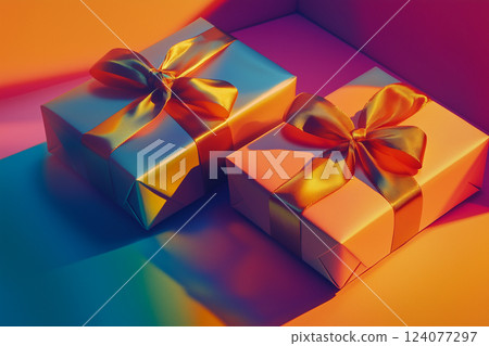 Minimalist Gift Box With Vintage Aesthetic and Deep Film-Inspired Tones 124077297