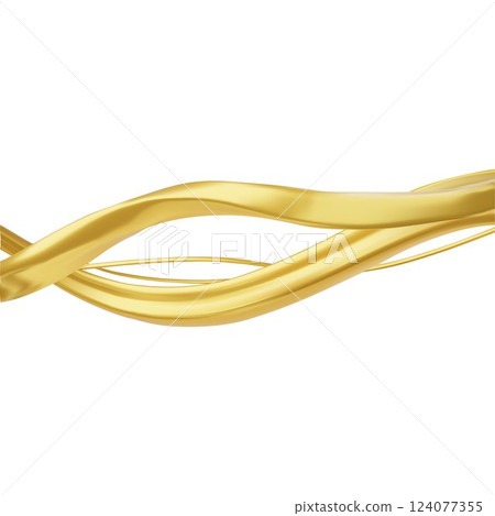 Gold twisted ribbons, abstract intertwined wave shapes, horizontal curvy metal lines stream vector 3D luxury background Gold twisted ribbons, abstract intertwined wave shapes, horizontal curvy metal lines stream vector 3D luxury background 124077355