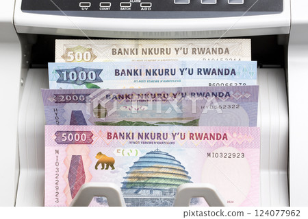 Rwandan Franc in the counting machine Rwandan Franc in the counting machine 124077962
