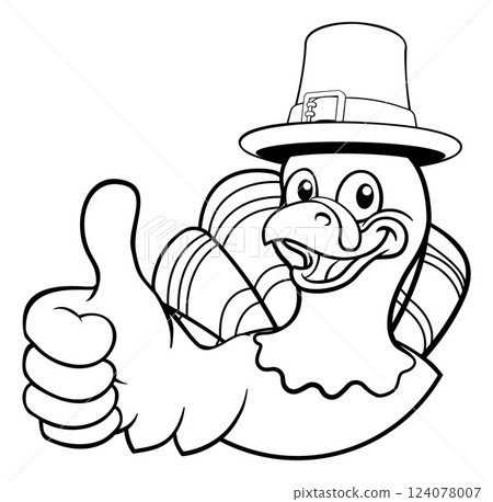 Turkey Thanksgiving Cartoon Bird Christmas Mascot 124078007