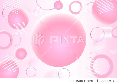 Business background illustration: 3D style futuristic circular gradient pink pop 124078205