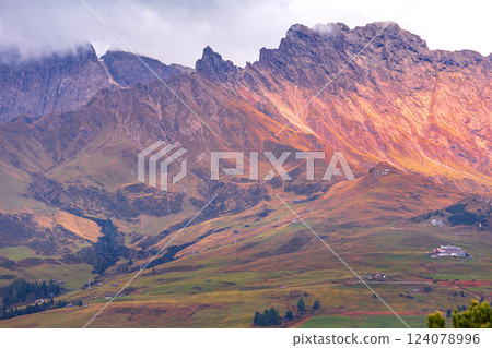 Dolomites Alpe di Siusi, Italy landscape 124078996