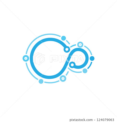 Blue infinity symbol Blue infinity symbol 124079063