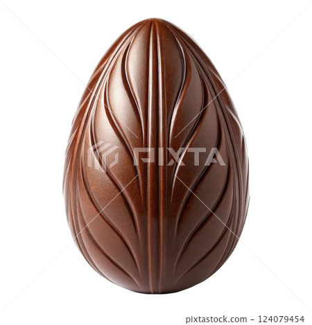 Exquisite Chocolate Easter Egg with Unique Cracked Design 124079454