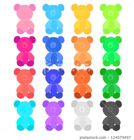 Colorful balloon art illustration set: bear 124079497