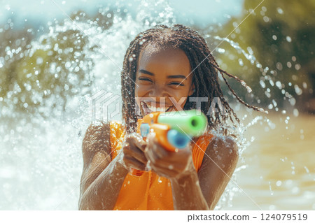 Water festival holiday concept, Generative AI 124079519