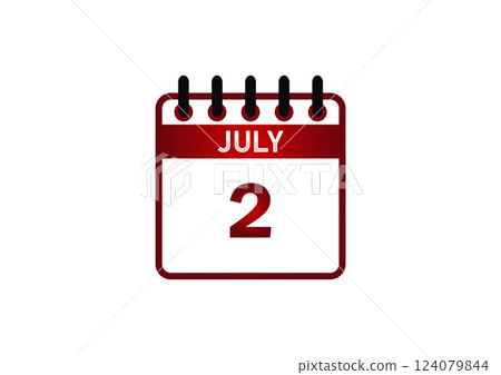 July 2 Calendar Icon 124079844