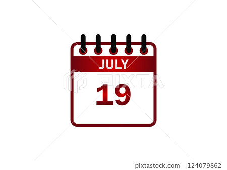 July 19 Calendar Date July 19 Calendar Date 124079862