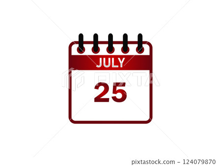 July 25 Calendar Icon July 25 Calendar Icon 124079870