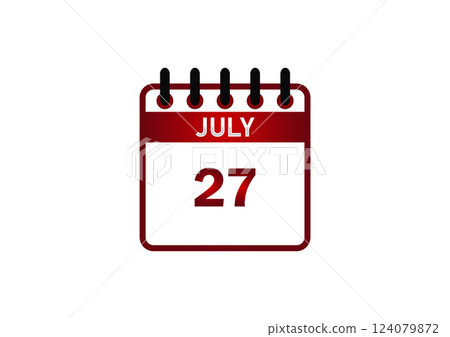 July 27 Calendar Icon 124079872