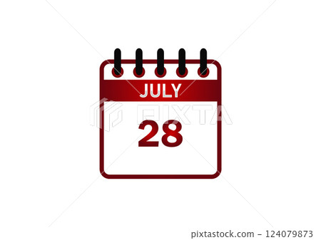 July 28 Calendar Icon July 28 Calendar Icon 124079873