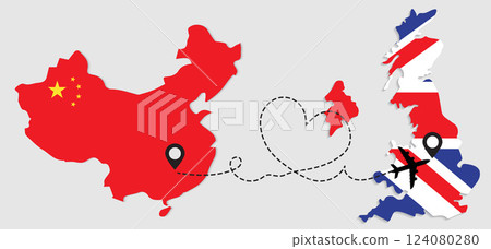 Airplane travel from China to Great Britain Airplane travel from China to Great Britain 124080280