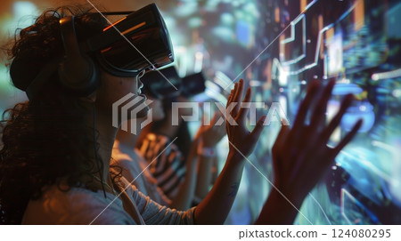 A dynamic VR storytelling experience where users' choices impact an interactive narrative, evoking deep engagement. 124080295