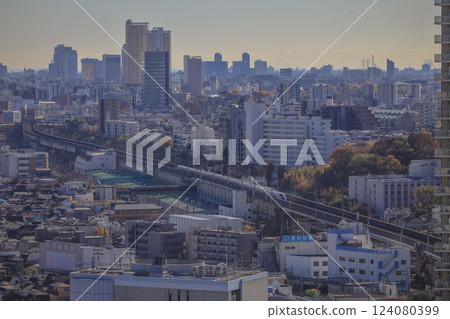 Modern Urban Cityscape With High Rise Buildings, Tokyo Dec 6 2024 Modern Urban Cityscape With High Rise Buildings, Tokyo Dec 6 2024 124080399