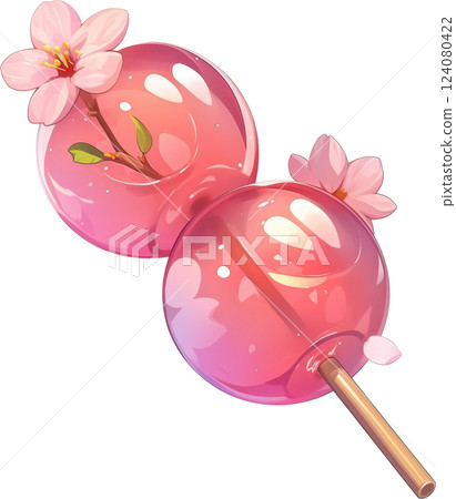 Kawaii Spherical Dessert Lollipops with Floral and Polka Dot Details Kawaii Spherical Dessert Lollipops with Floral and Polka Dot Details 124080422