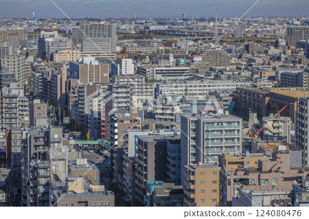 Cityscape Featuring High Rise Buildings Overlooking, Tokyo Dec 6 2024 124080476